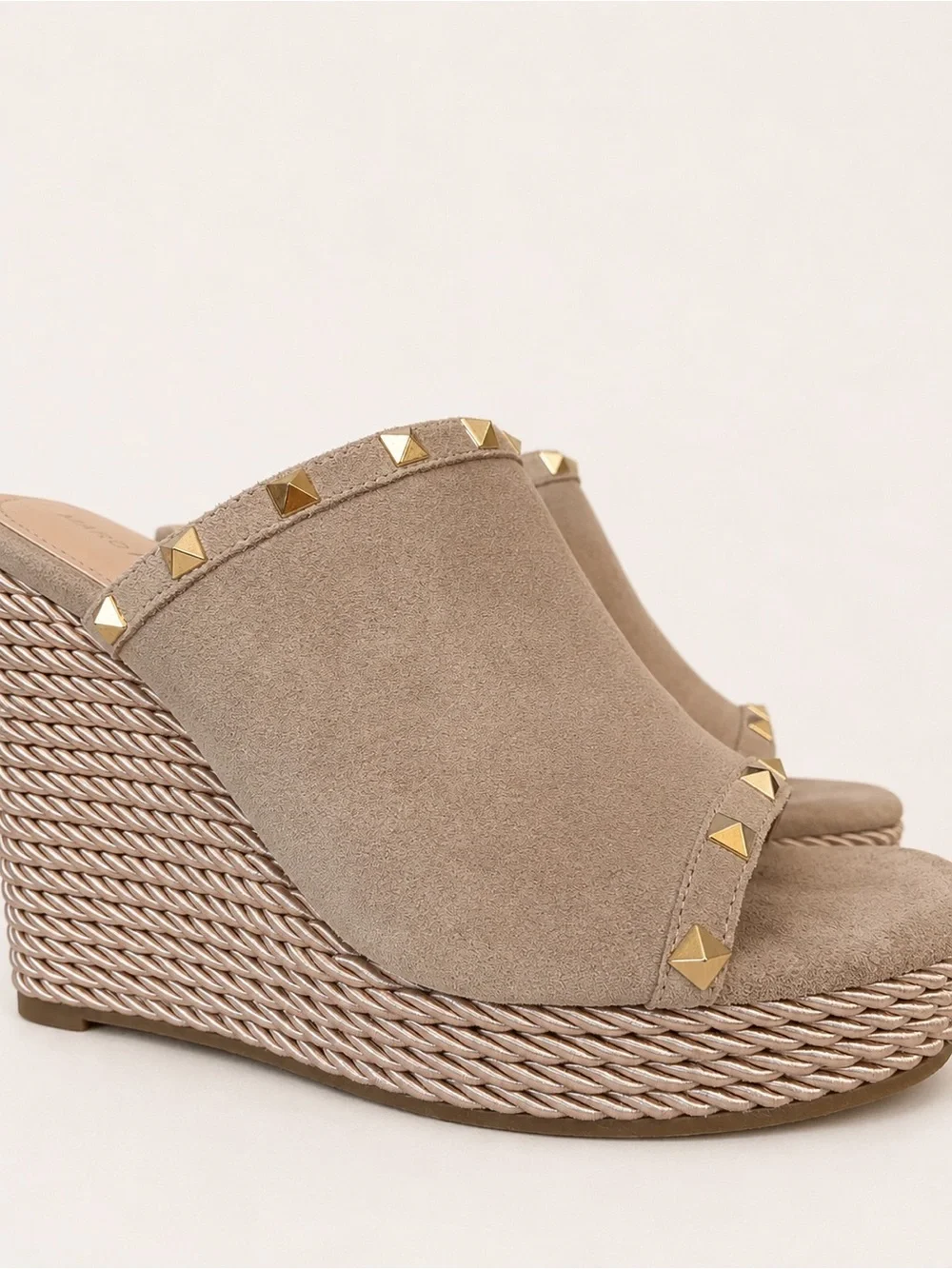 Marc Fisher • Zyme Studded Suede Espadrille Wedges • Size 10
